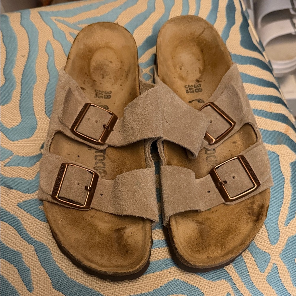 Birkenstock Taupe Suede Sandals